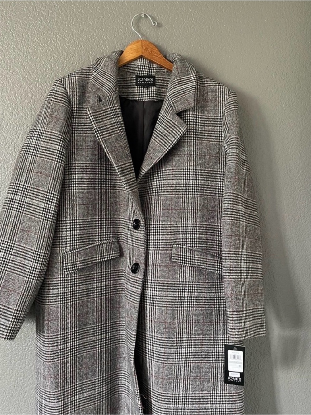 Jones New York Plaid Wool Coat